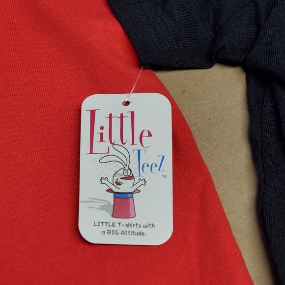 Little Teez T-Shirts 2 Pack Size 18M Red/Black - Picture 5 of 12